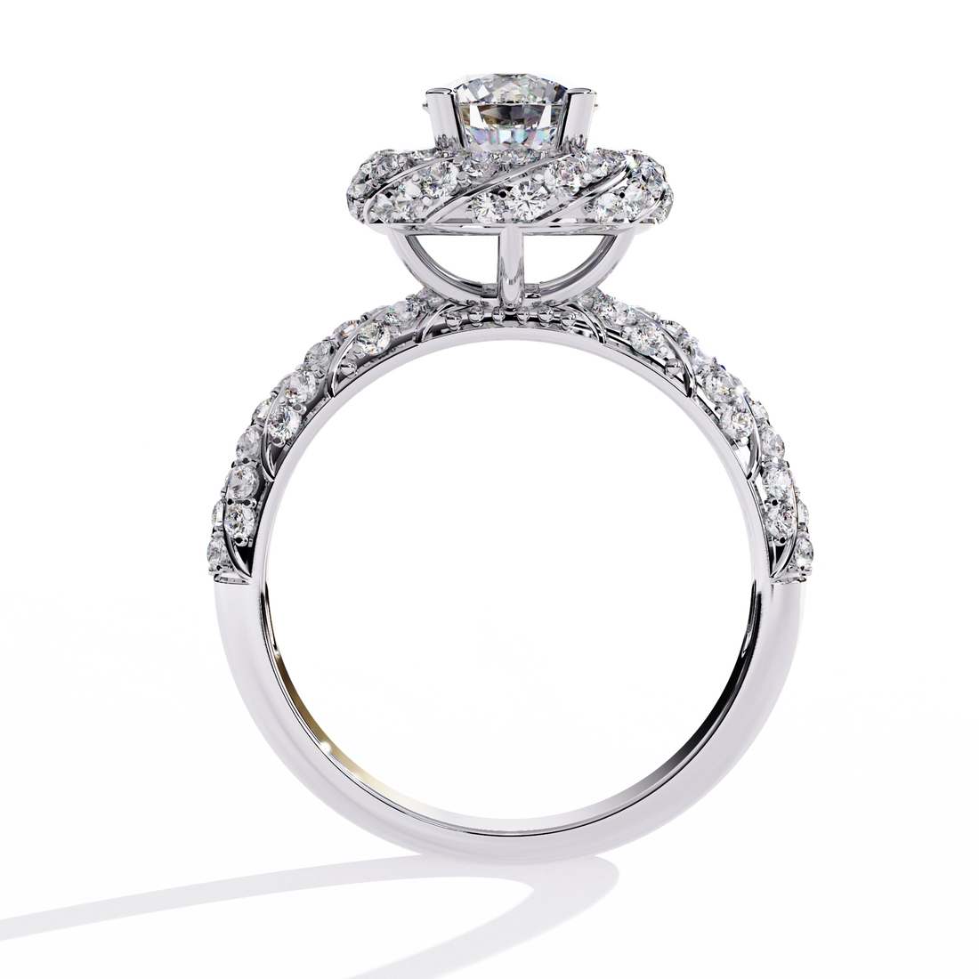 Gallant Crest Round Diamond Ring 12
