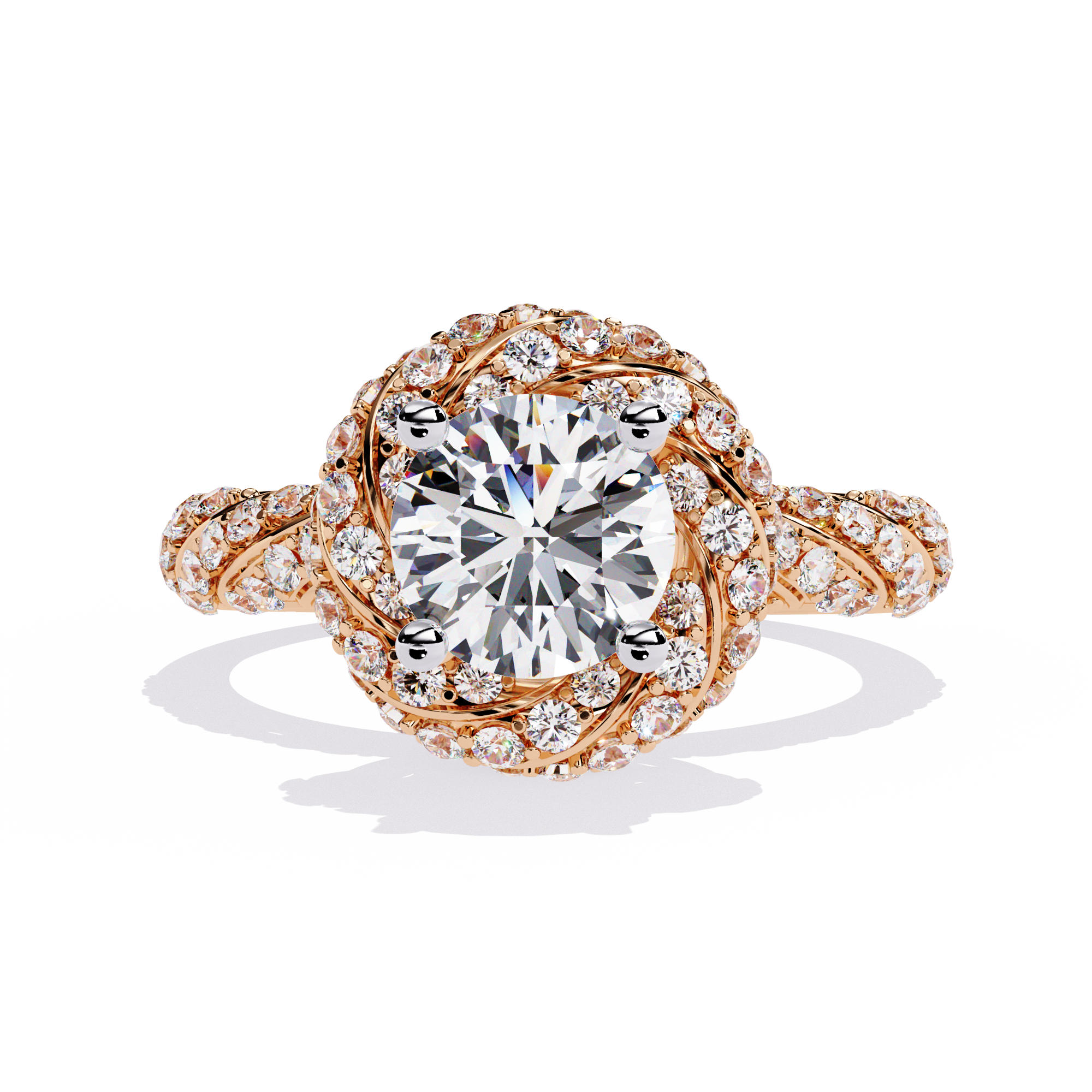 Gallant Crest Round Diamond Ring 6