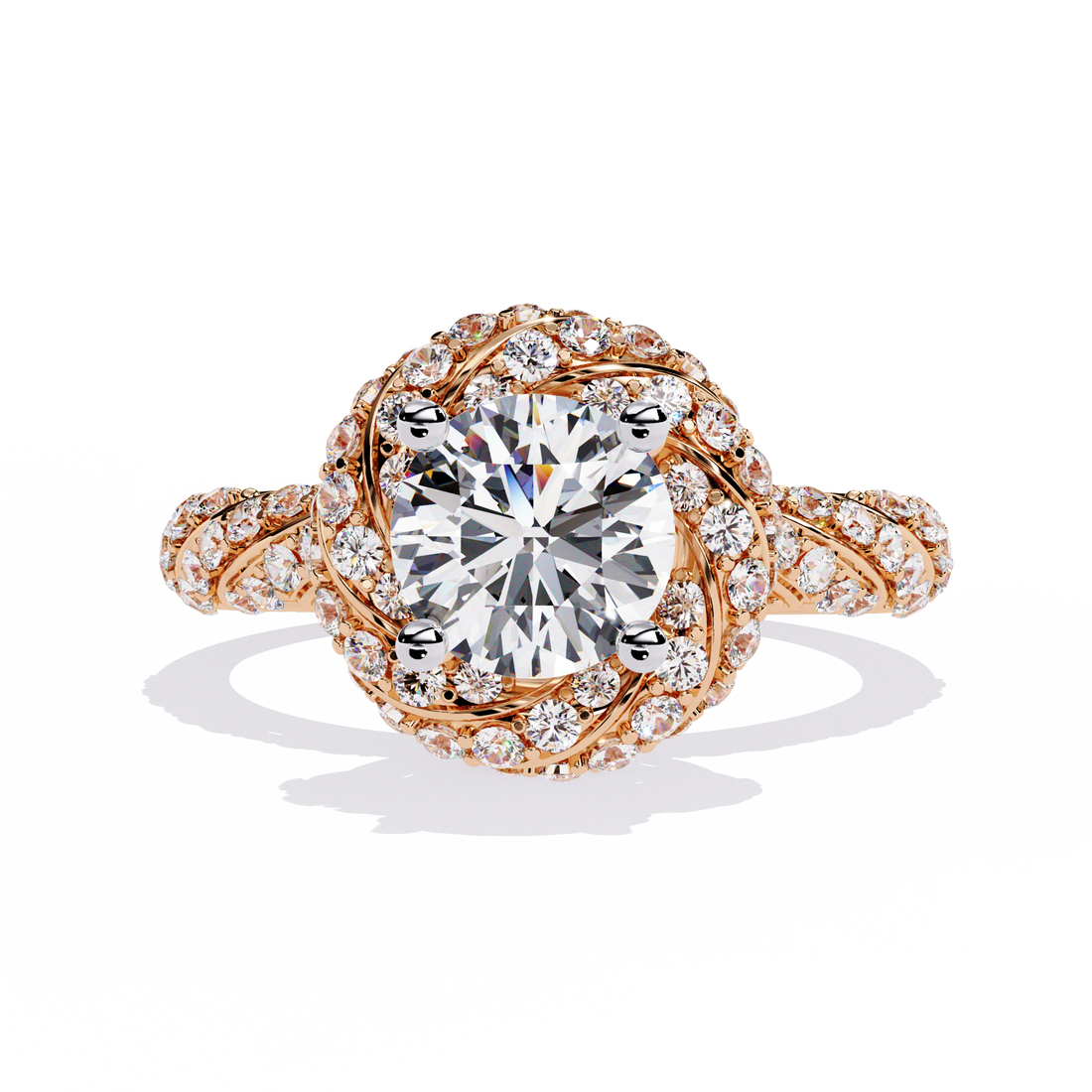 Gallant Crest Round Diamond Ring 6