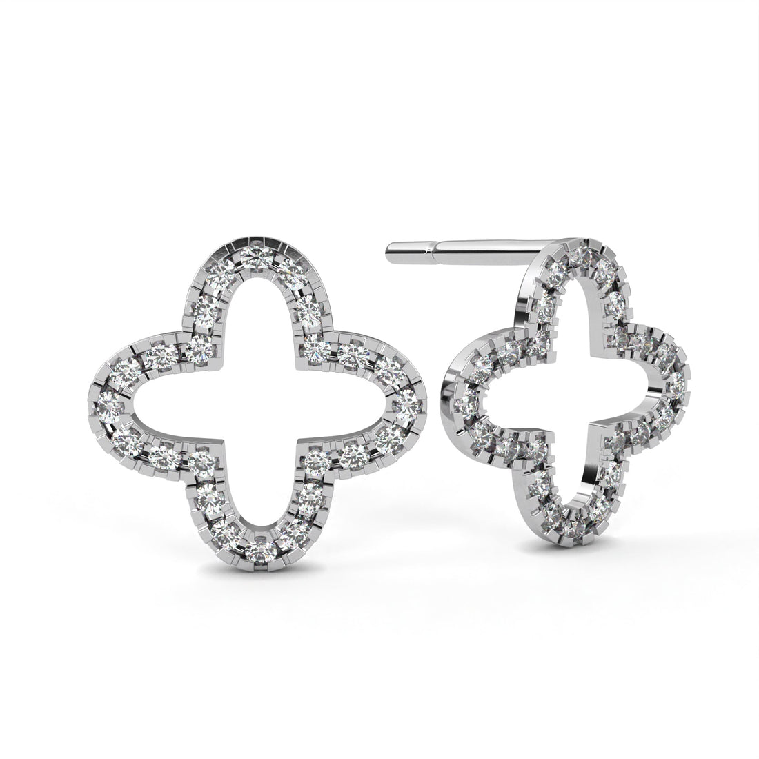 Gem Beam Diamond Earrings In 925 Silver