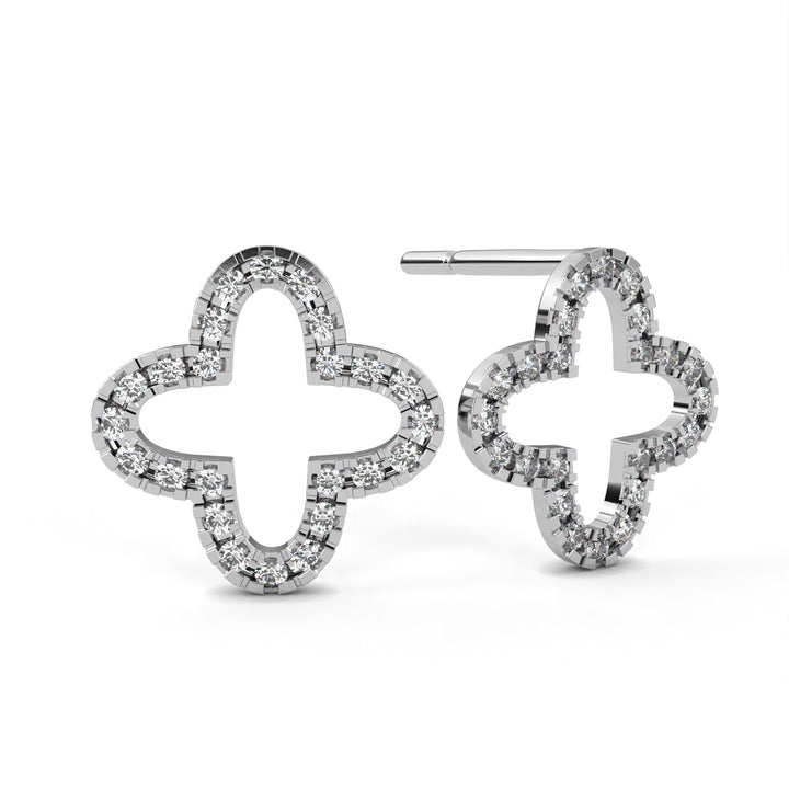 Gem Beam Diamond Earrings In 925 Silver