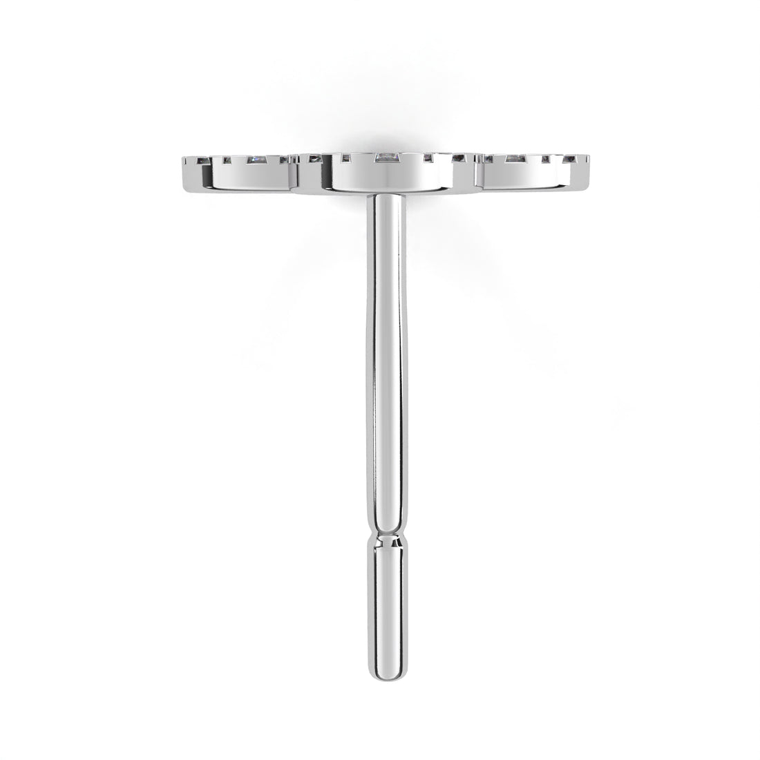 Gem Beam Diamond Earrings In 925 Silver