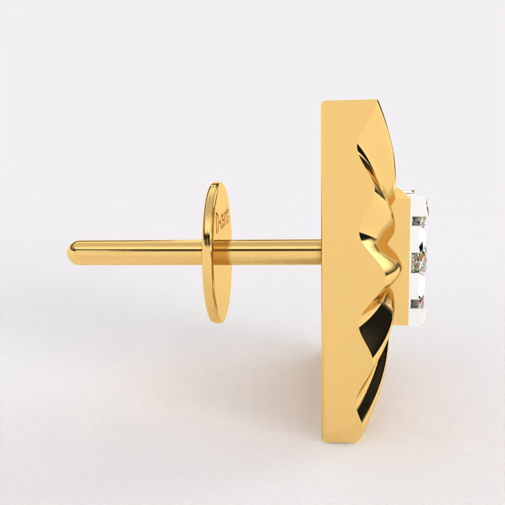 Geo Glow Diamond Stud Earrings