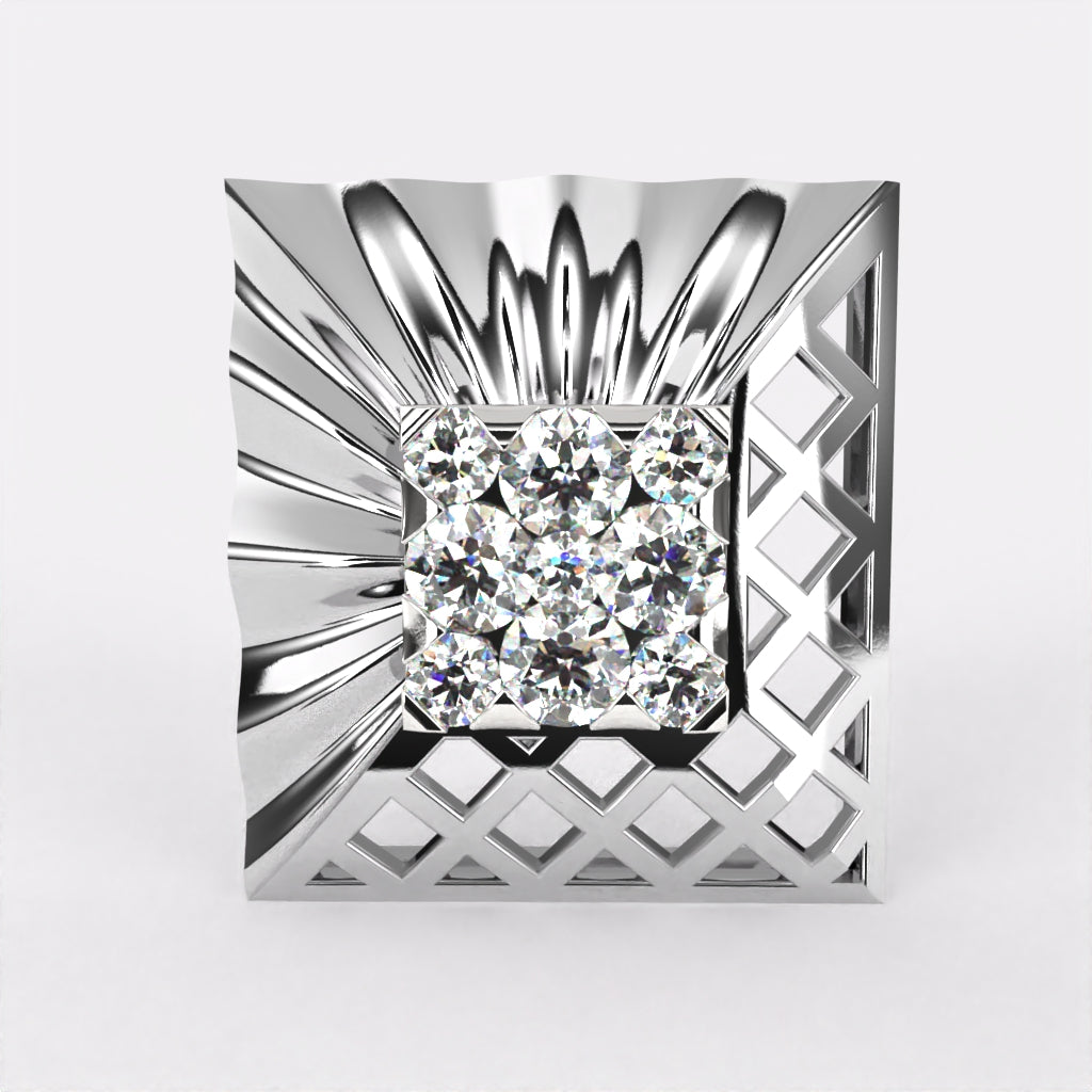 Geo Glow Diamond Stud Earrings In 925 Silver