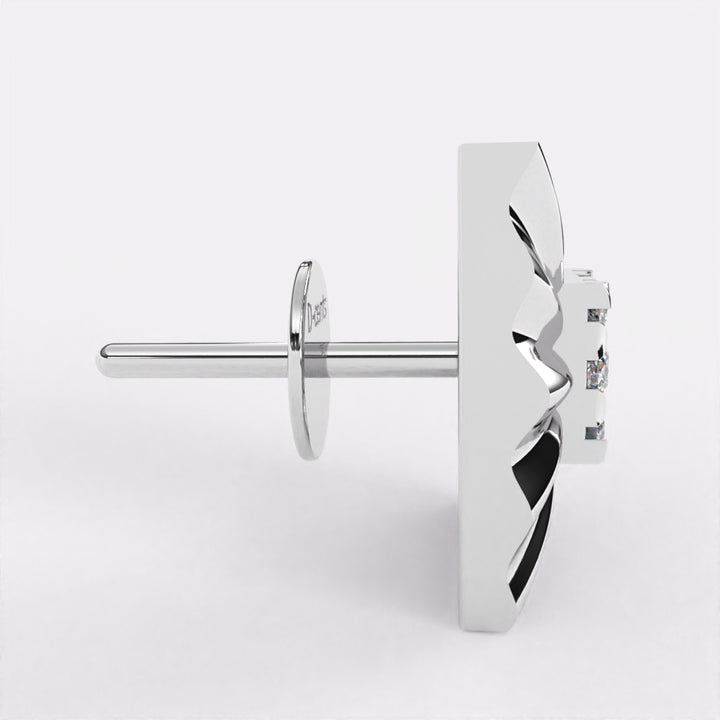 Geo Glow Diamond Stud Earrings In 925 Silver