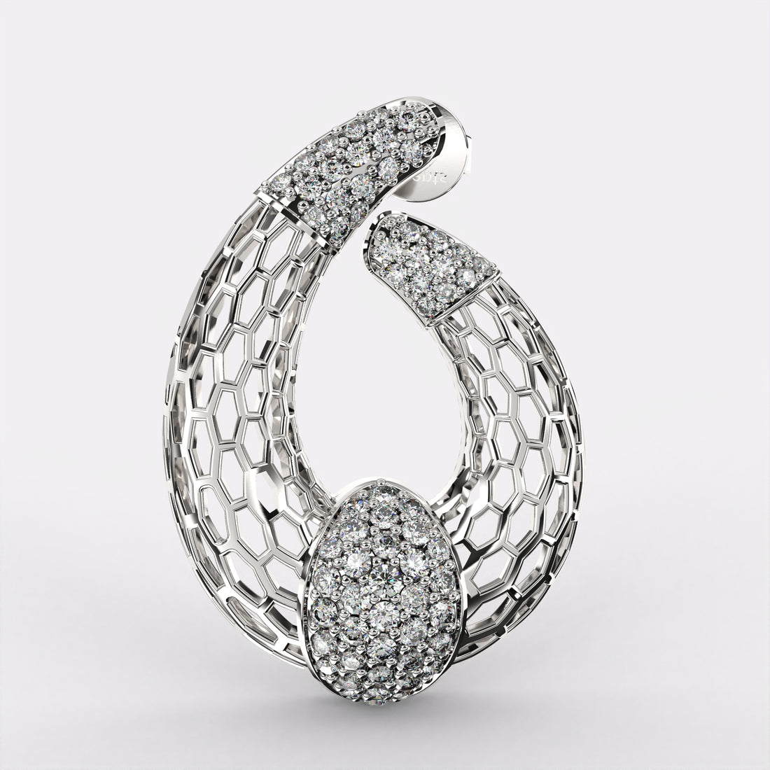 Geometric Glint Diamond Drop Earrings in 925 Silver