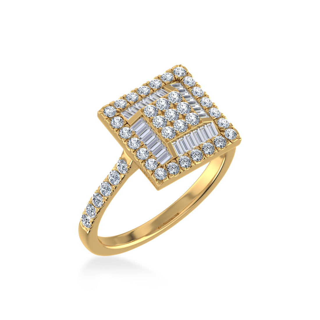 Geometric Square Halo Lab-Grown Diamond Ring 2