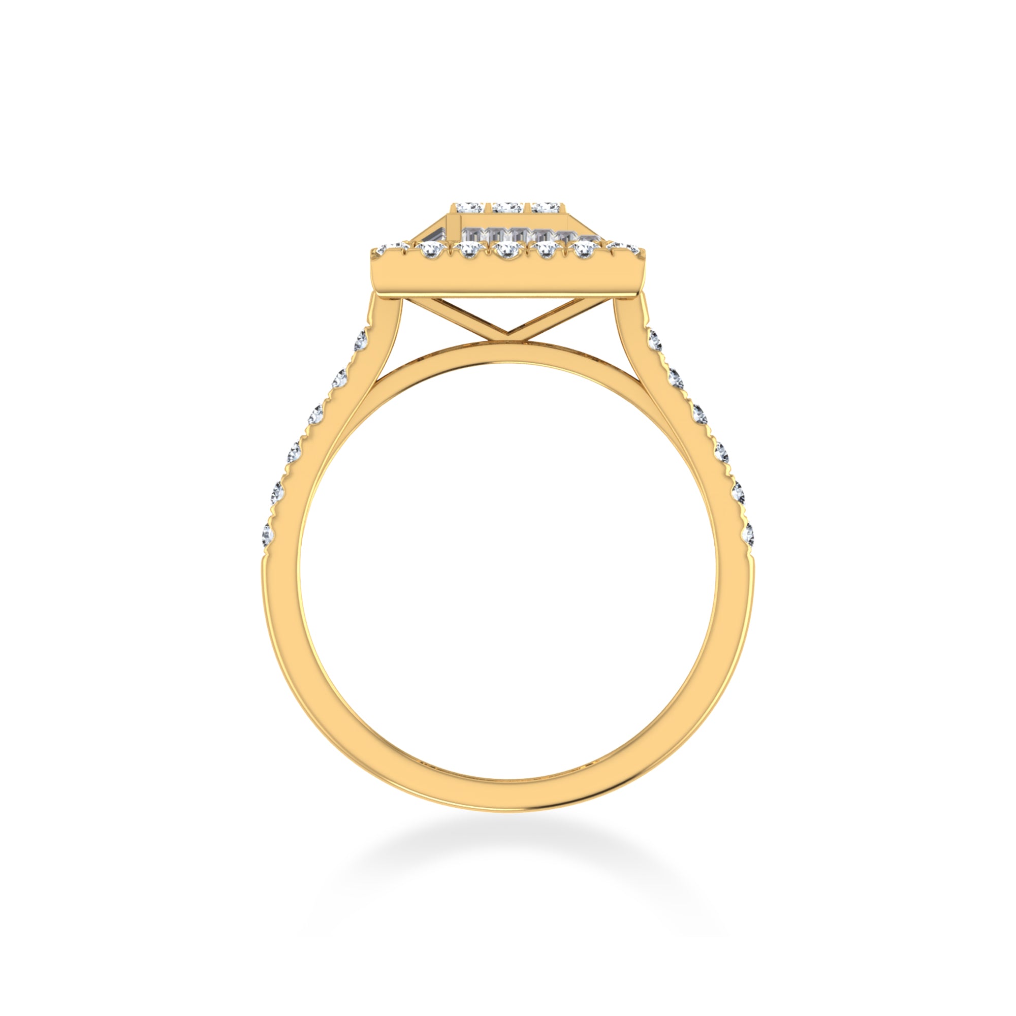 Geometric Square Halo Lab-Grown Diamond Ring 3