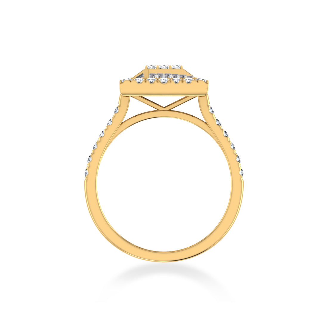 Geometric Square Halo Lab-Grown Diamond Ring 3