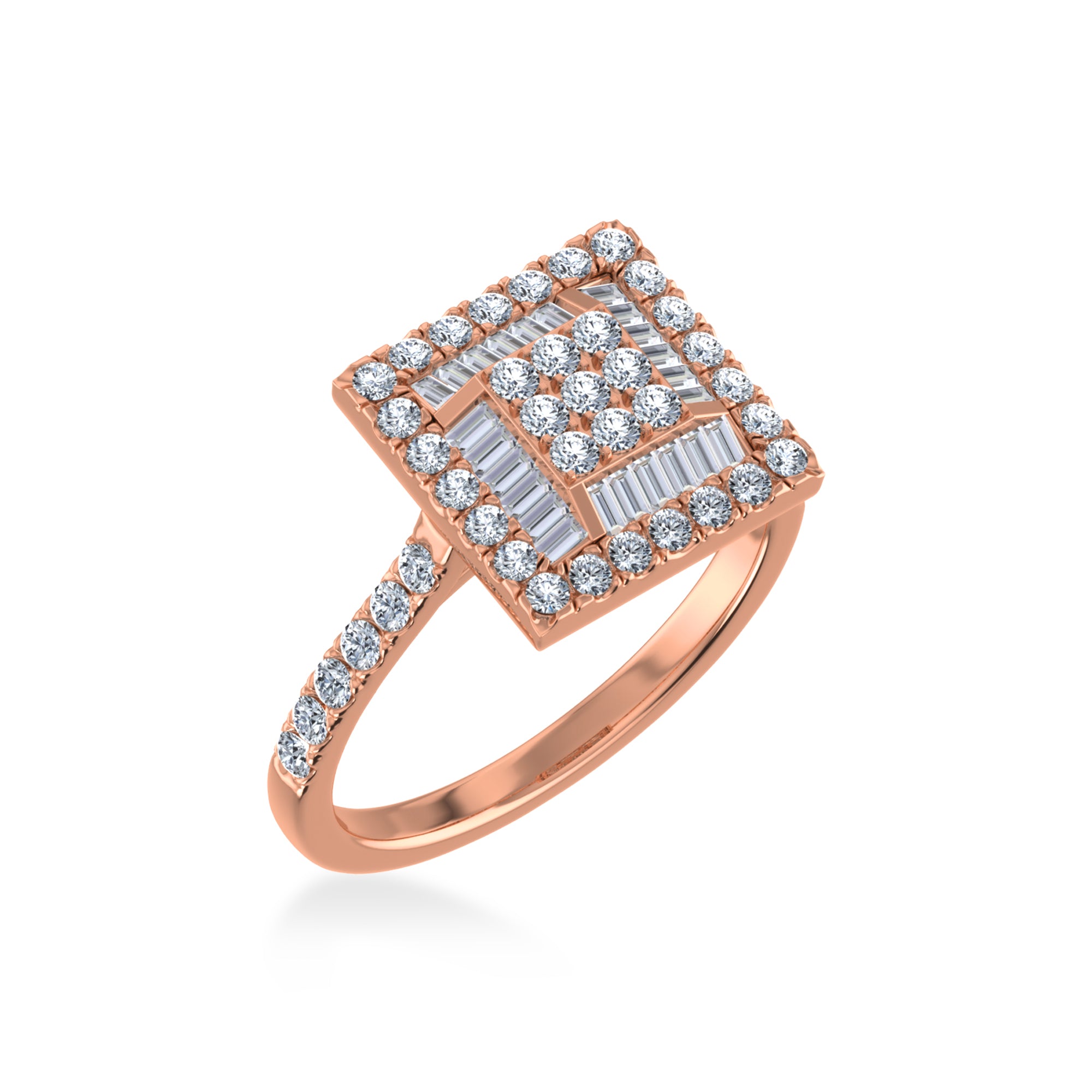 Geometric Square Halo Lab-Grown Diamond Ring 5