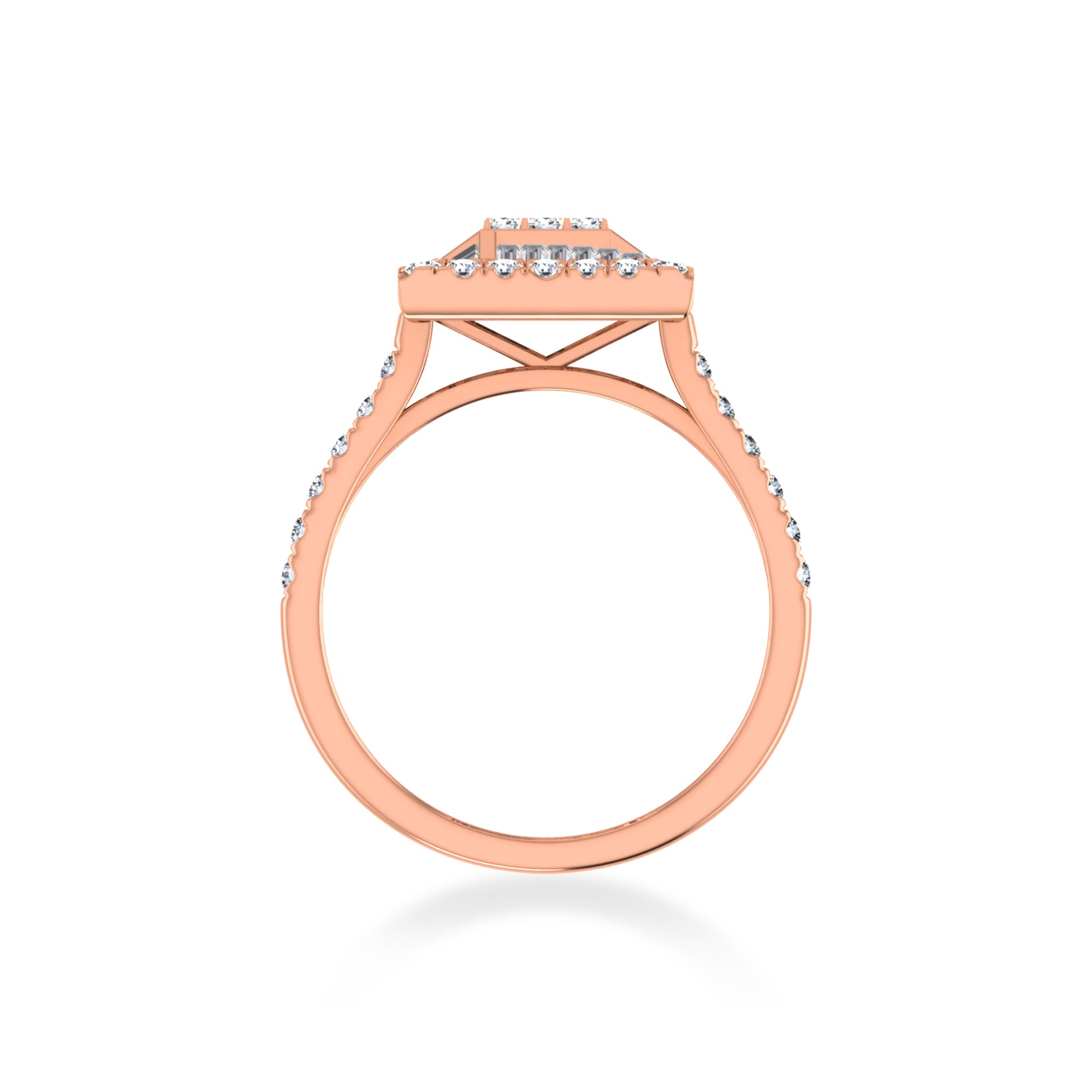 Geometric Square Halo Lab-Grown Diamond Ring 6