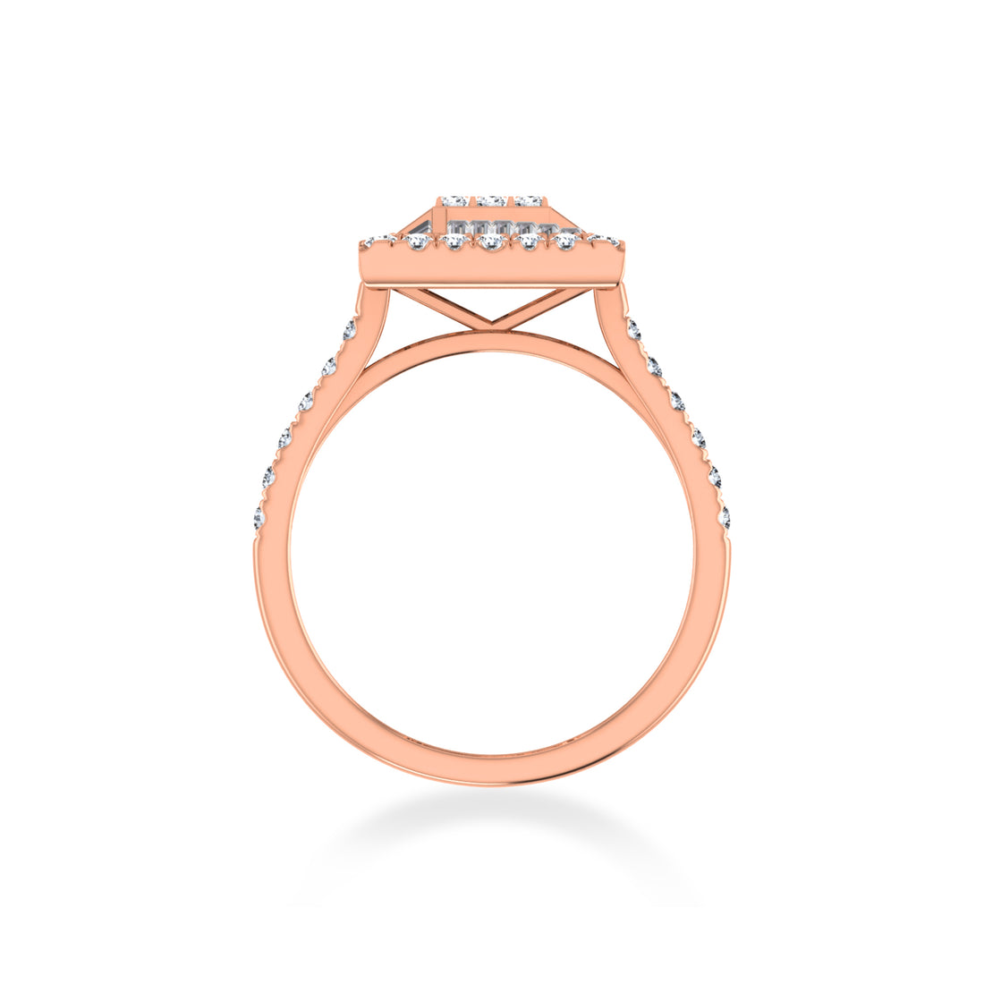 Geometric Square Halo Lab-Grown Diamond Ring 6