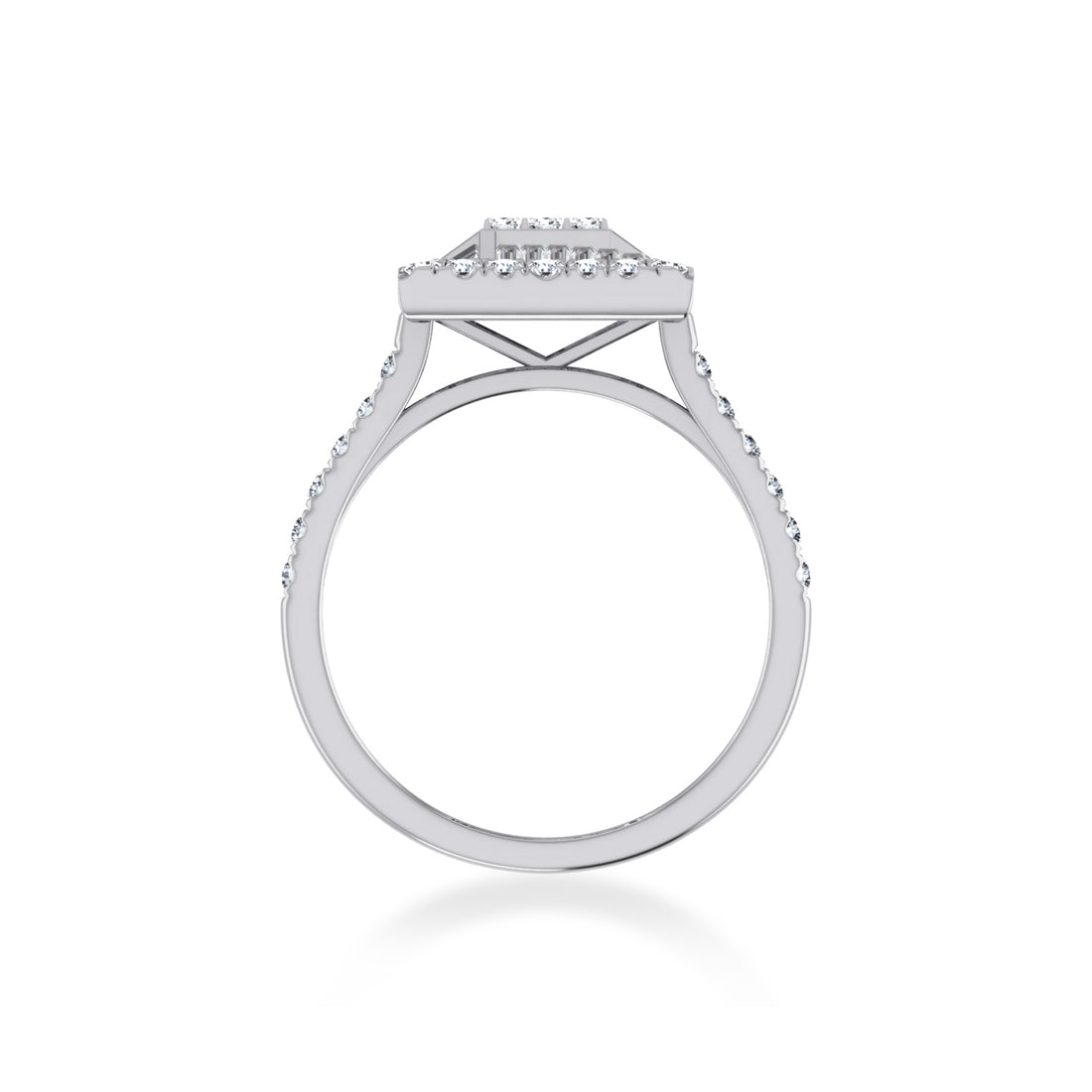 Geometric Square Halo Lab-Grown Diamond Ring 9