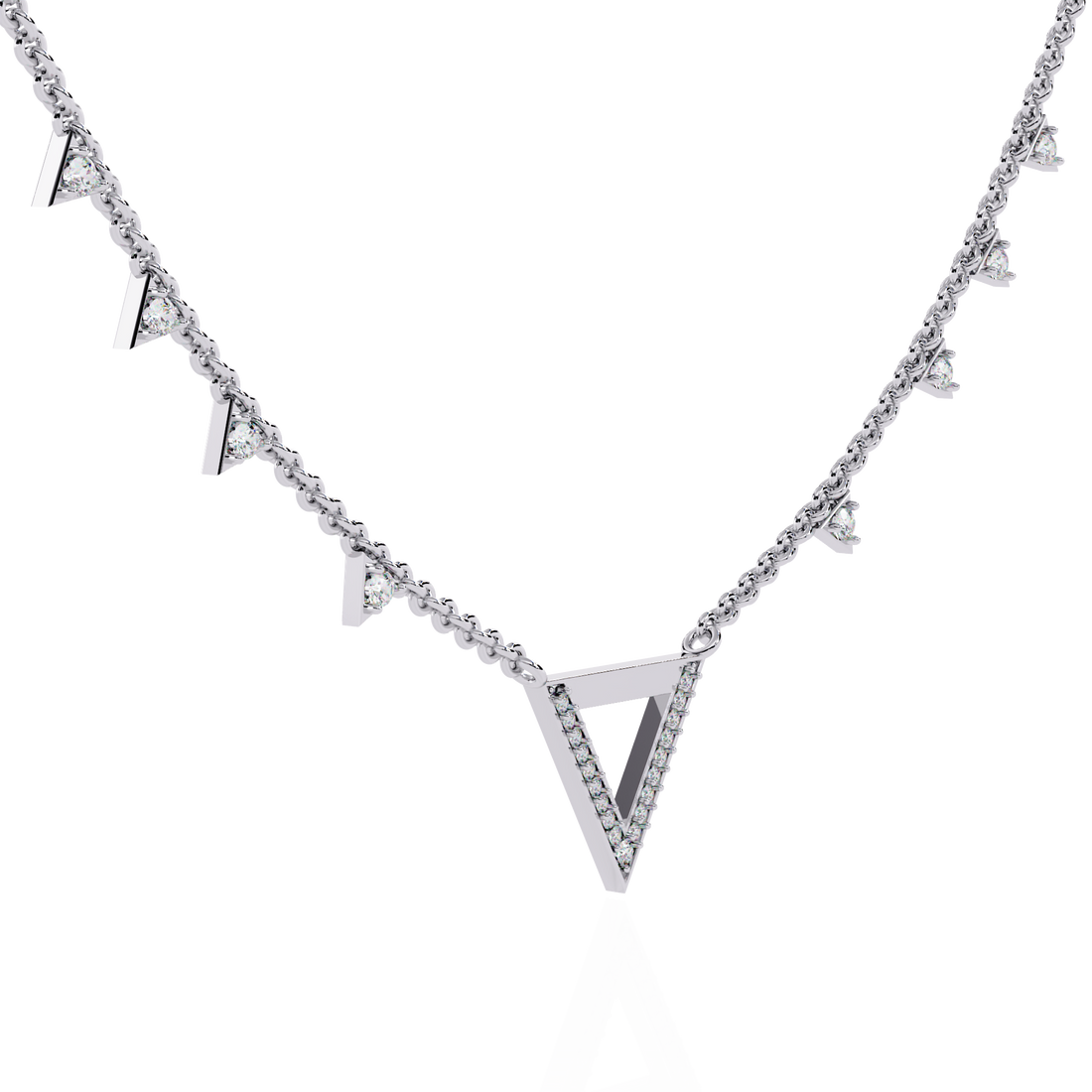 Geometric Statement Lab Grown Diamond necklace
