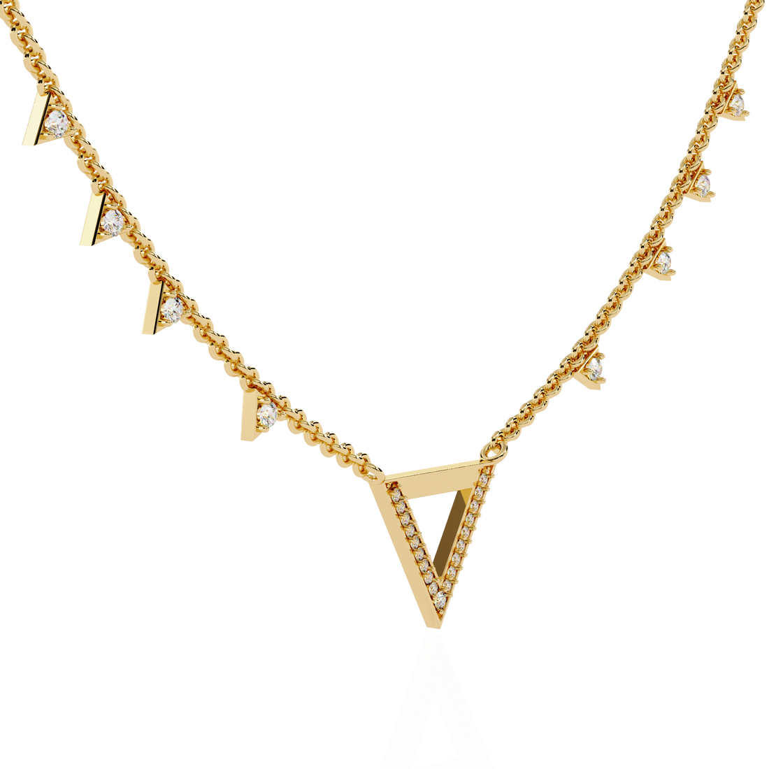 Geometric Statement Lab Grown Diamond necklace