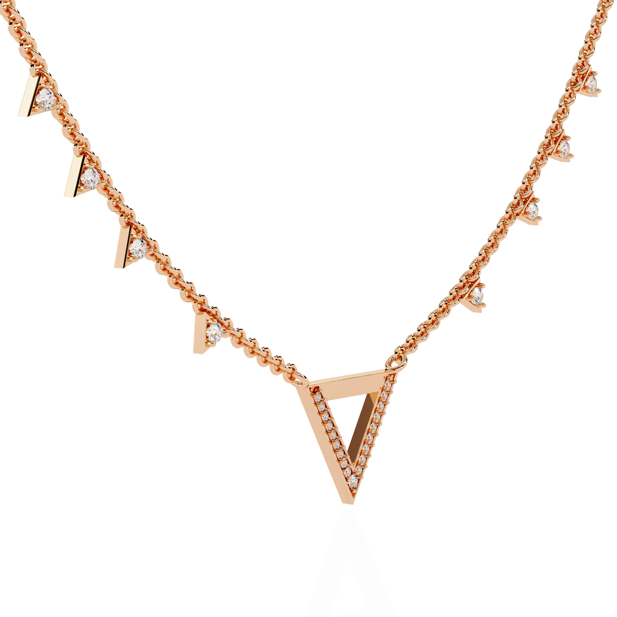 Geometric Statement Lab Grown Diamond necklace