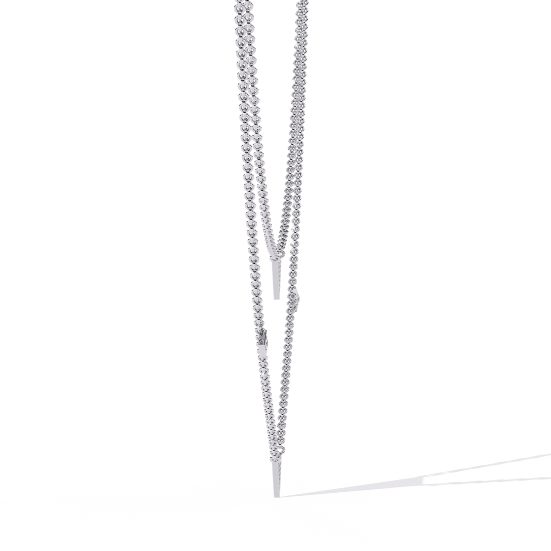 Geometric Triangle Necklace – Lab Grown Diamonds in  Double Chain Design