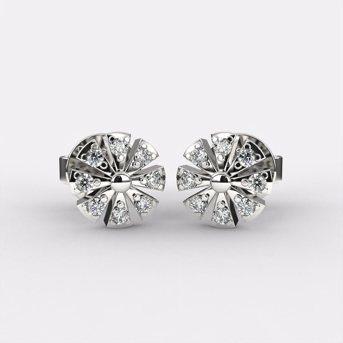 Glance Diamond Studs Earrings In 925 Silver
