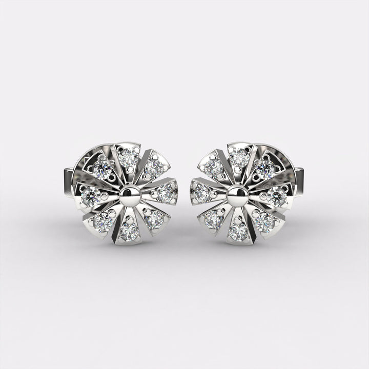 Glance Diamond Studs Earrings In 925 Silver