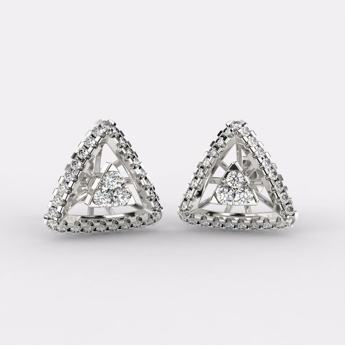 Glaring Tri Diamond Earrings