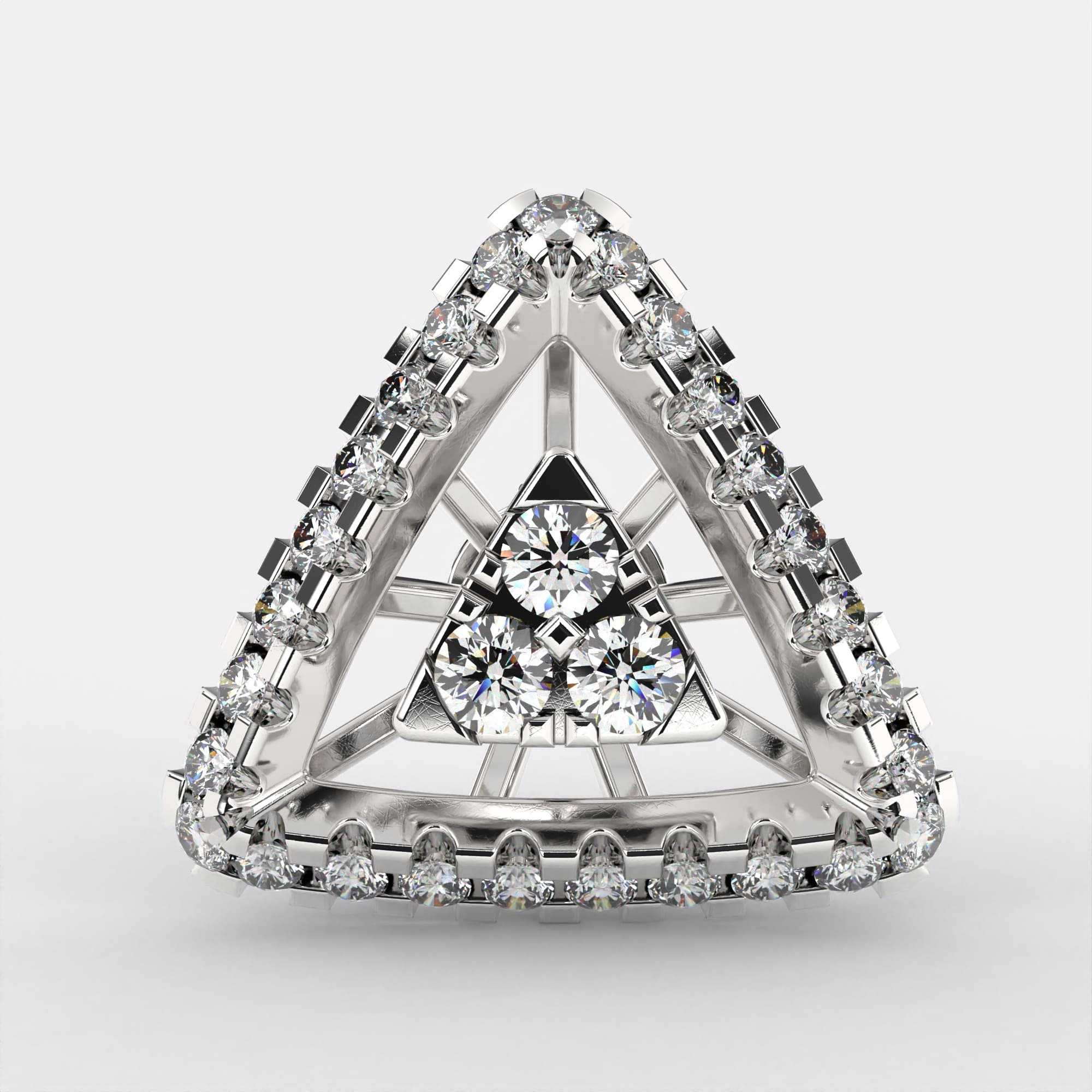 Glaring Tri Diamond Earrings