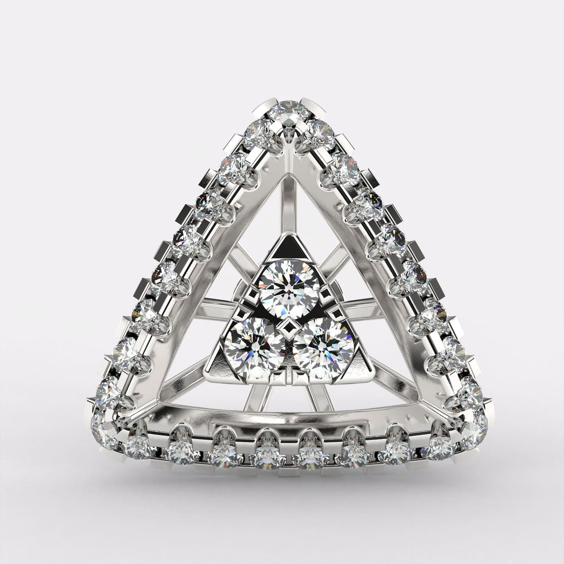 Glaring Tri Diamond Earrings