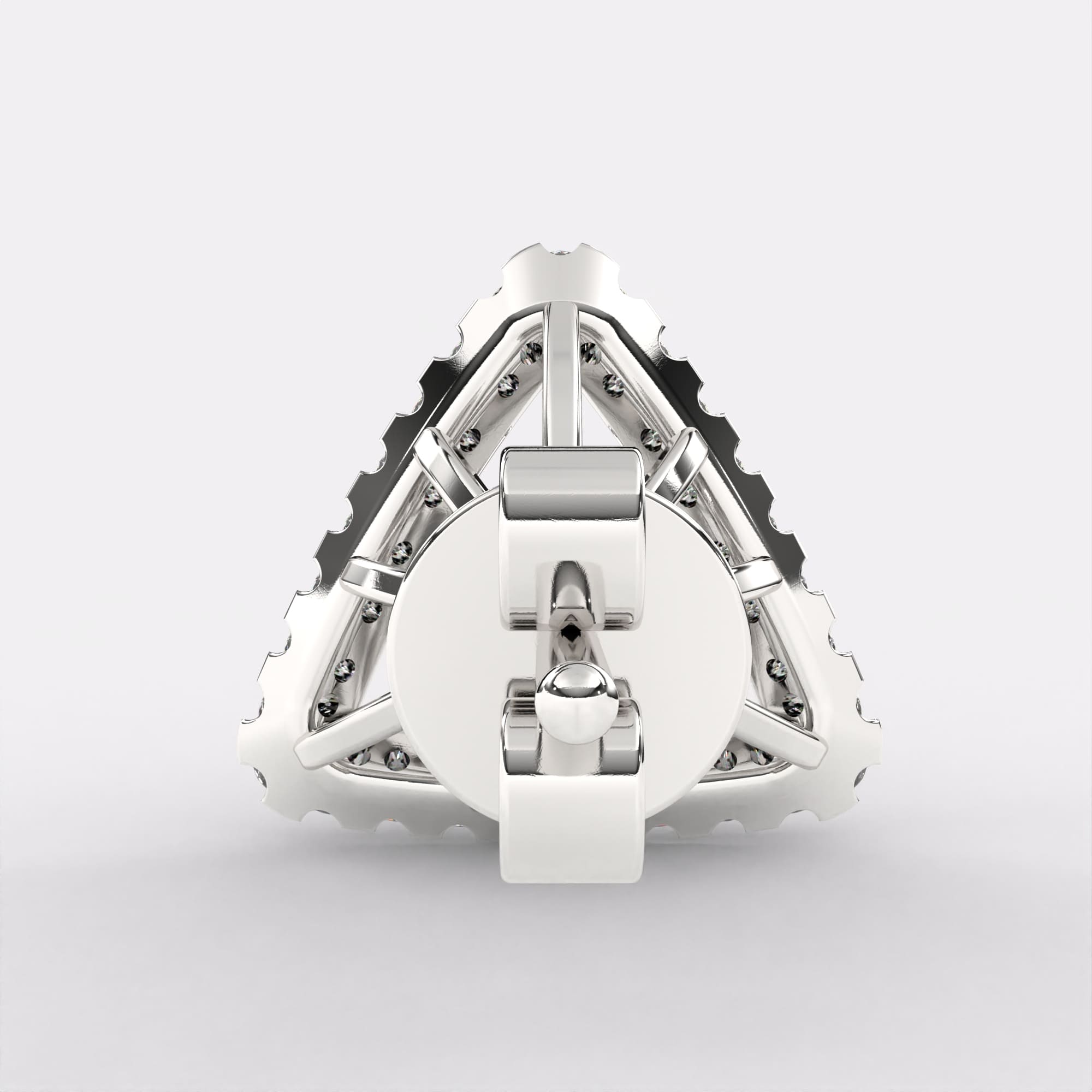 Glaring Tri Diamond Earrings in 925 Silver