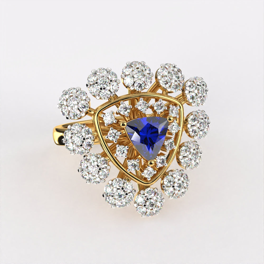 Gleaming Blue Diamond Ring