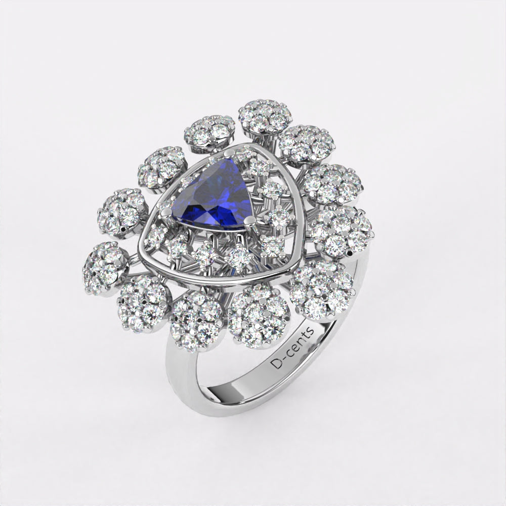 Gleaming Blue Diamond Ring