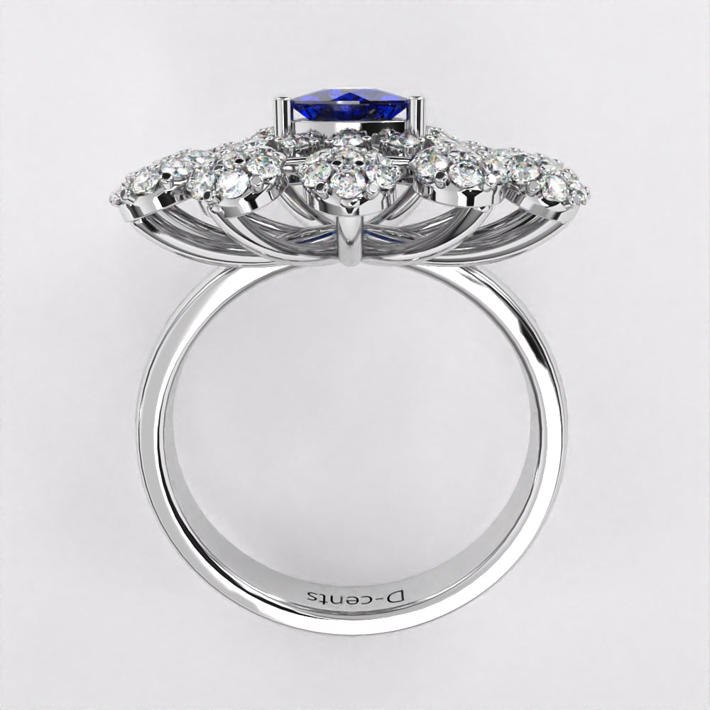 Gleaming Blue Diamond Ring