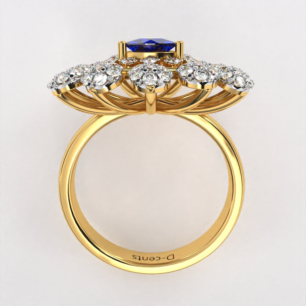 Gleaming Blue Diamond Ring