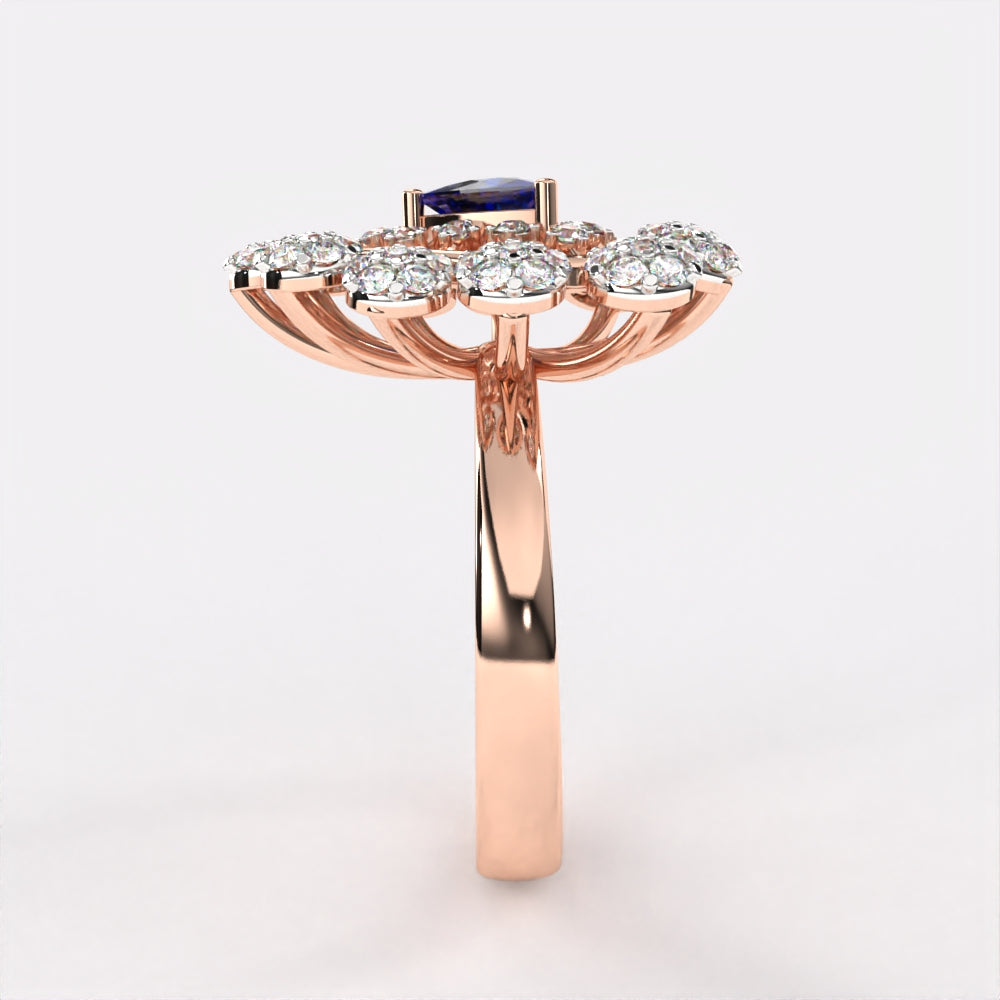 Gleaming Blue Diamond Ring