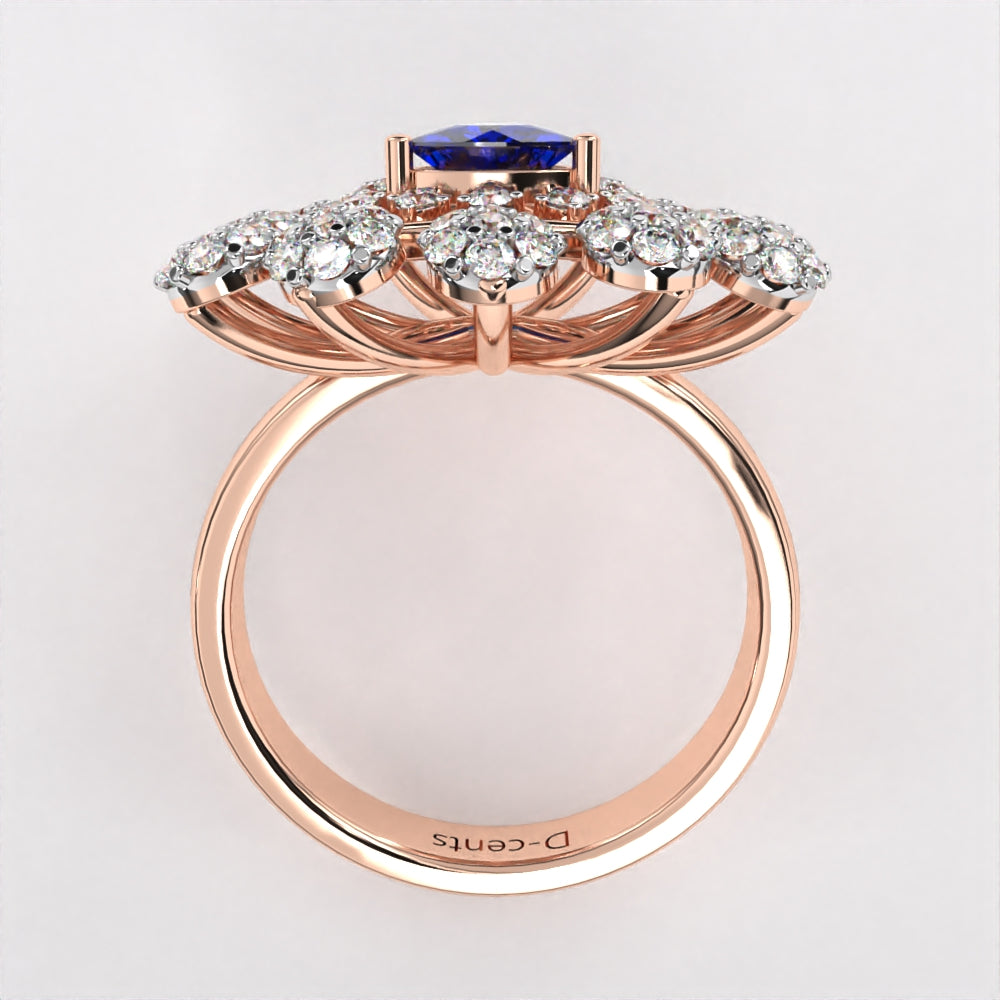 Gleaming Blue Diamond Ring