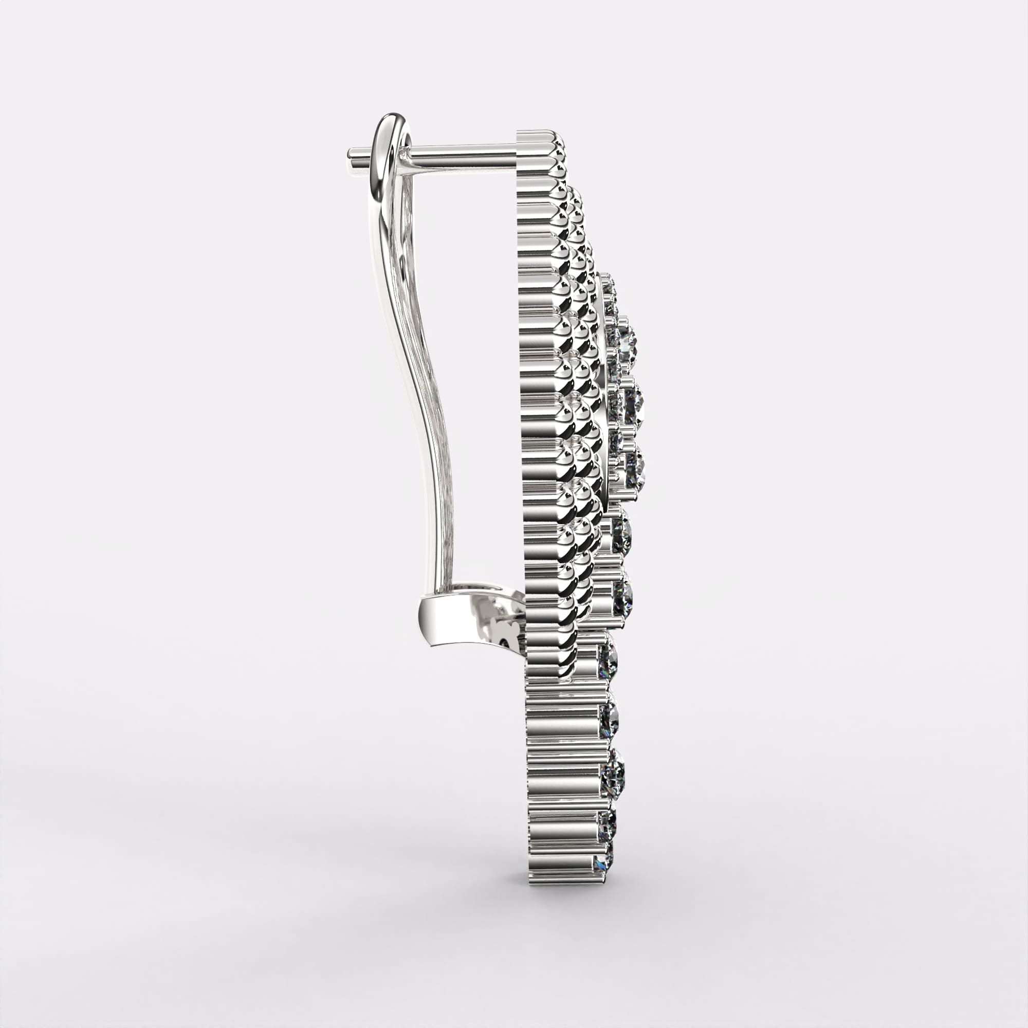 Gleaming lines Diamond  Earrings in 925 Silver