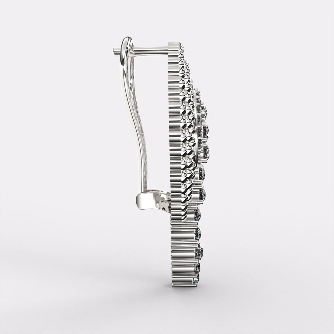 Gleaming lines Diamond  Earrings in 925 Silver