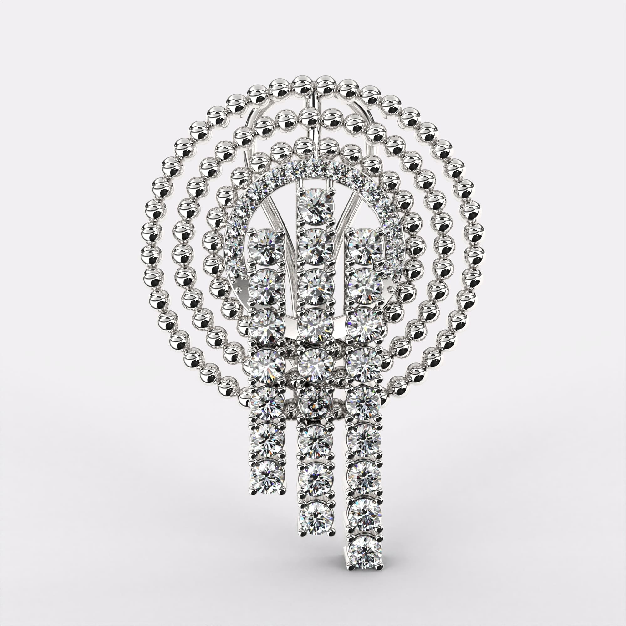 Gleaming lines Diamond  Earrings in 925 Silver