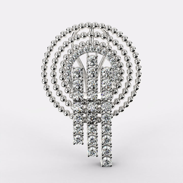 Gleaming lines Diamond  Earrings in 925 Silver