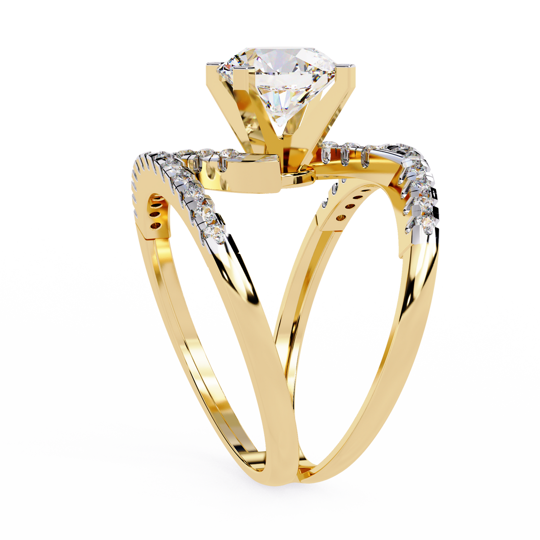 Glittering Circle Diamond Encrusted Ring