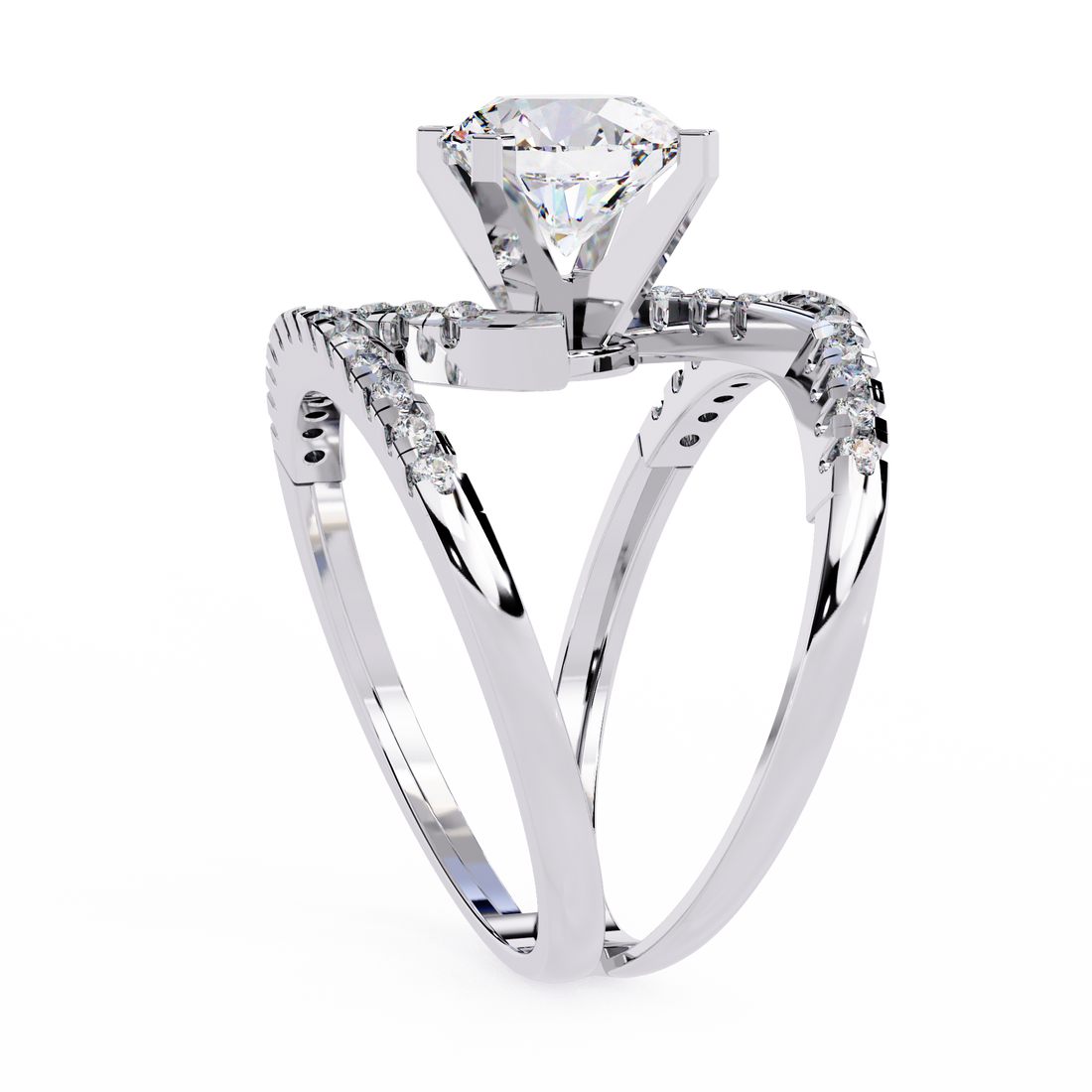 Glittering Circle Diamond Encrusted Ring 11