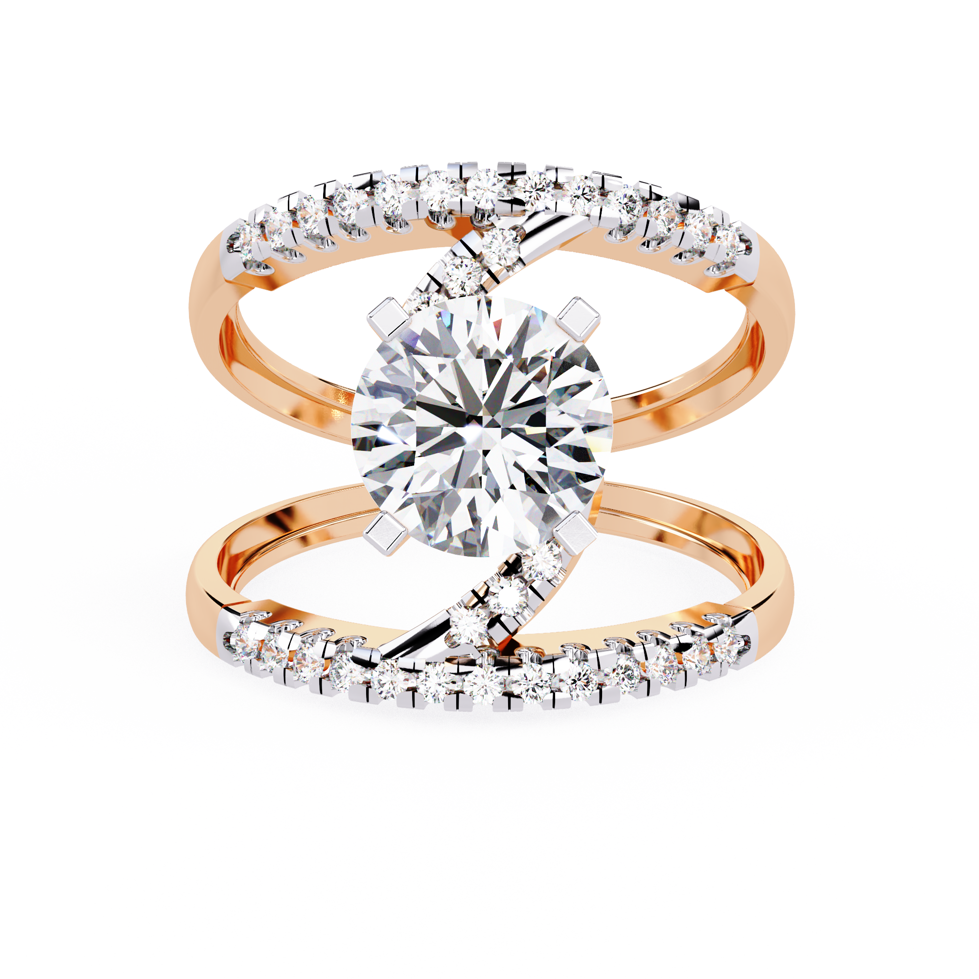 Glittering Circle Diamond Encrusted Ring 5