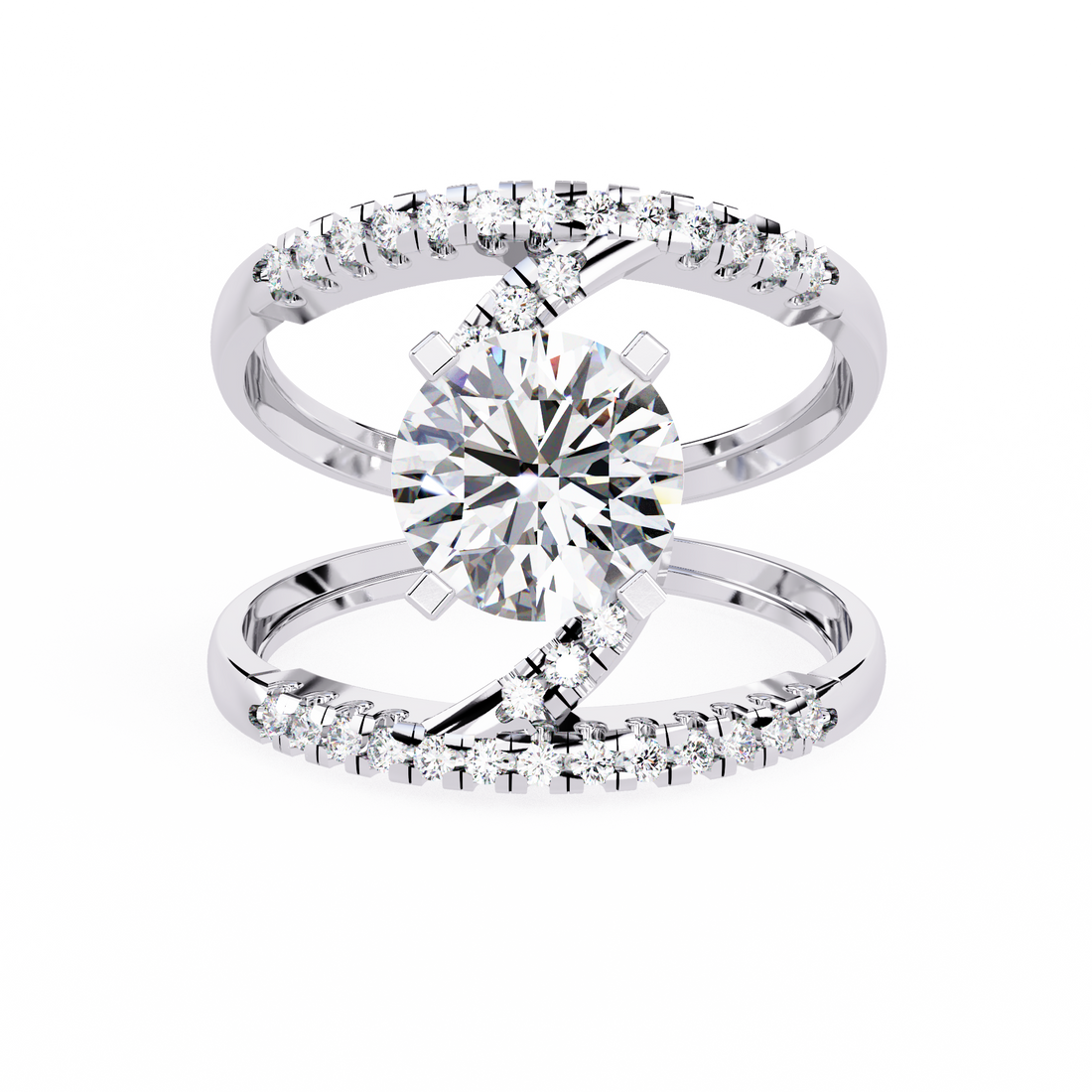 Glittering Circle Diamond Encrusted Ring 9