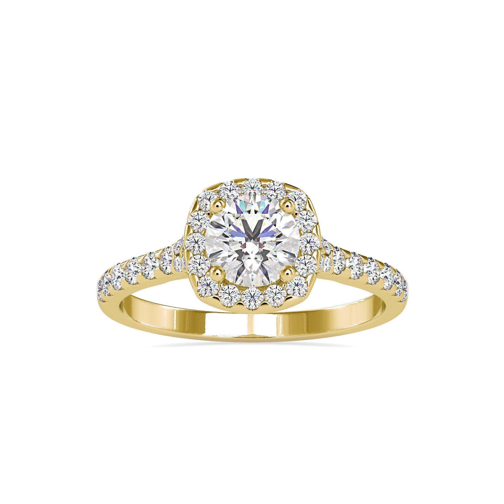Glittering Halo Clustered Diamond Ring