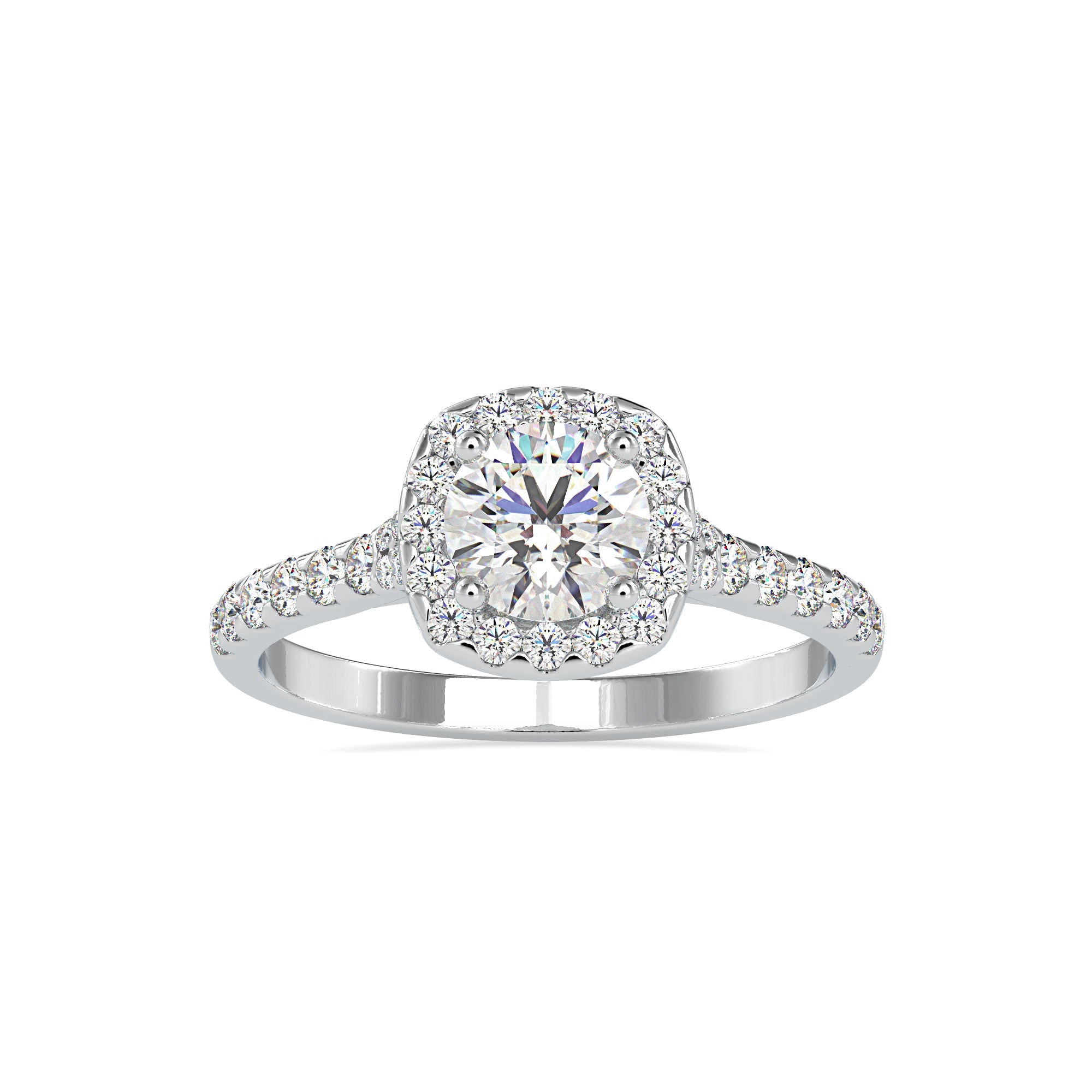 Glittering Halo Clustered Diamond Ring 5