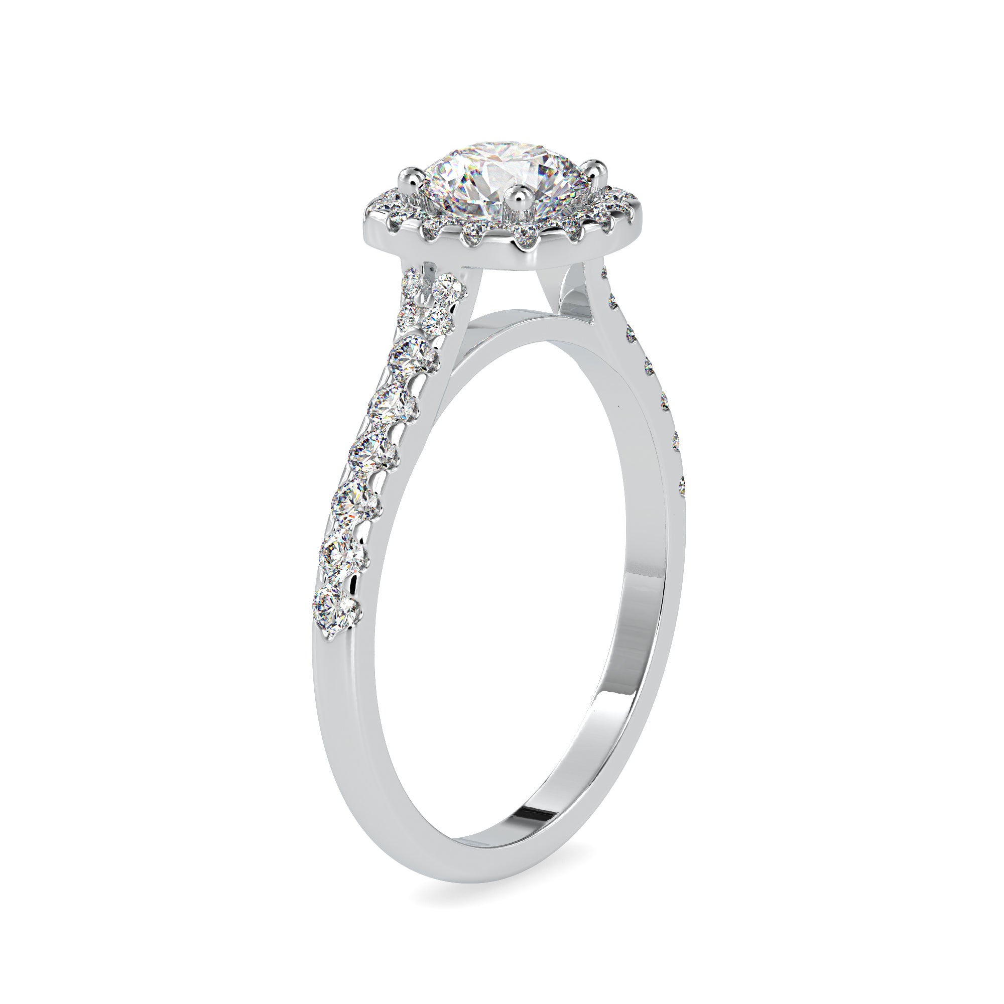 Glittering Halo Clustered Diamond Ring 6