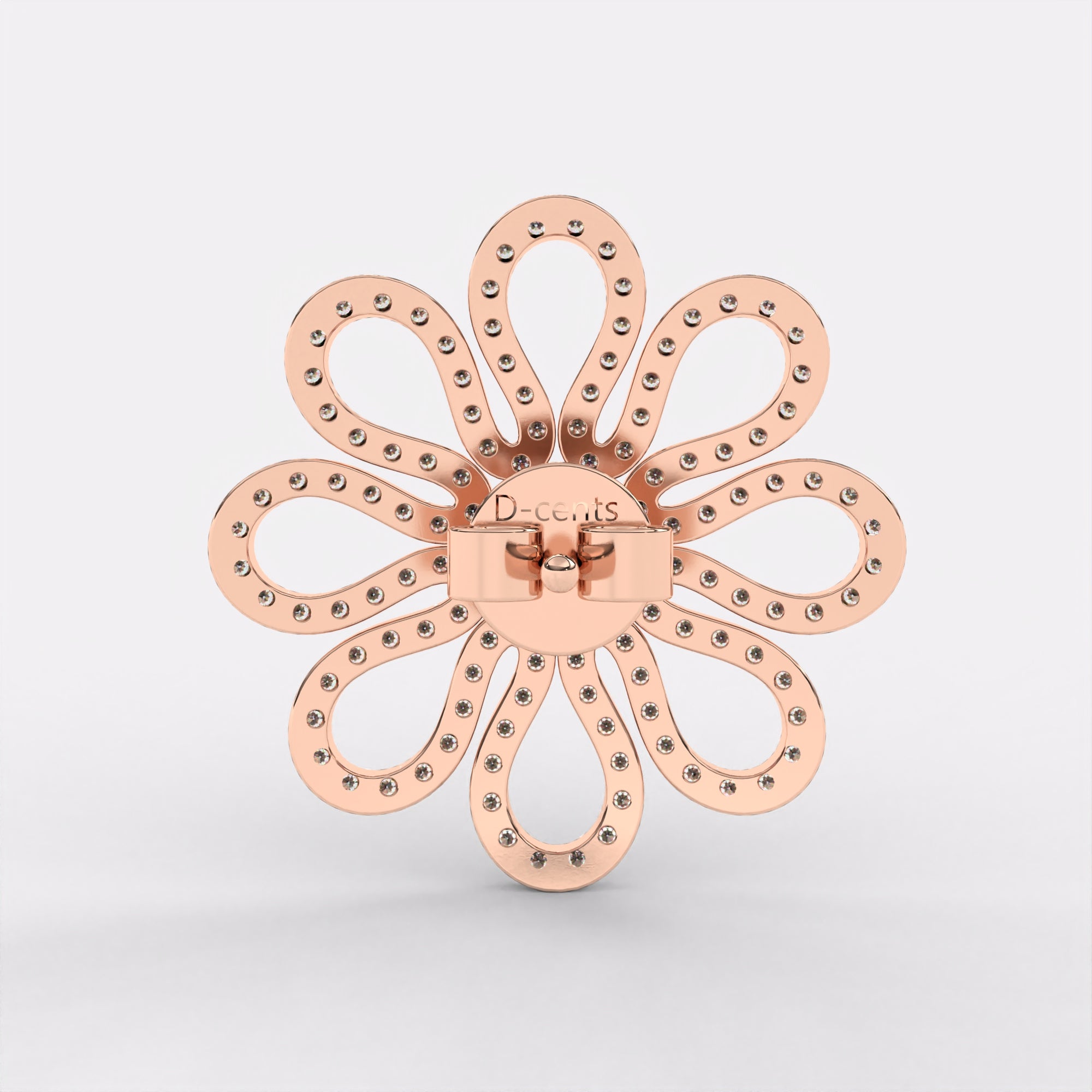 Glittering Petals Diamond Stud Earrings