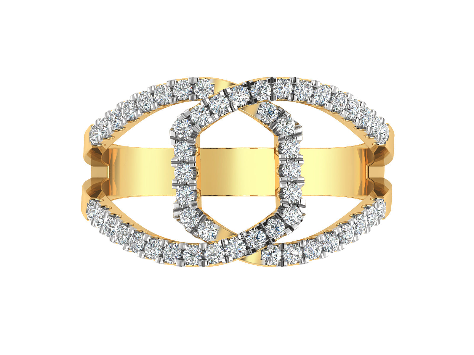 Glitzing  Crossover Diamond Ring