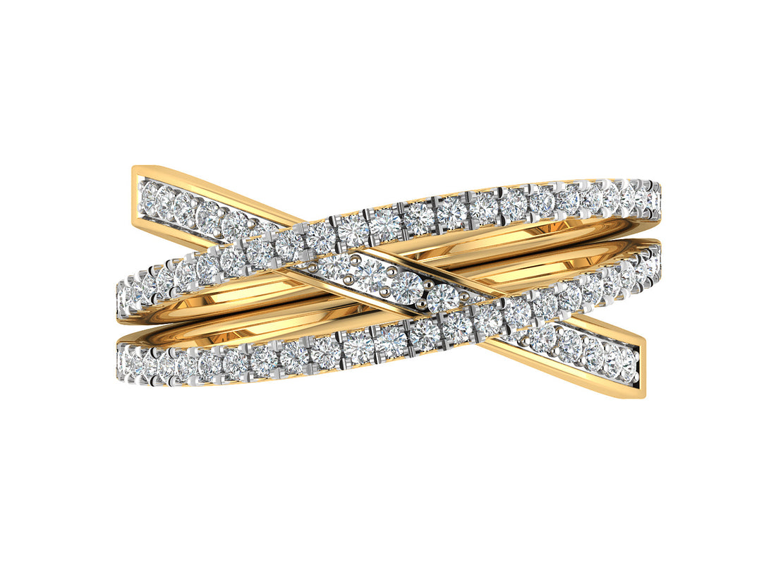 Glitzy Crossover Diamond Ring