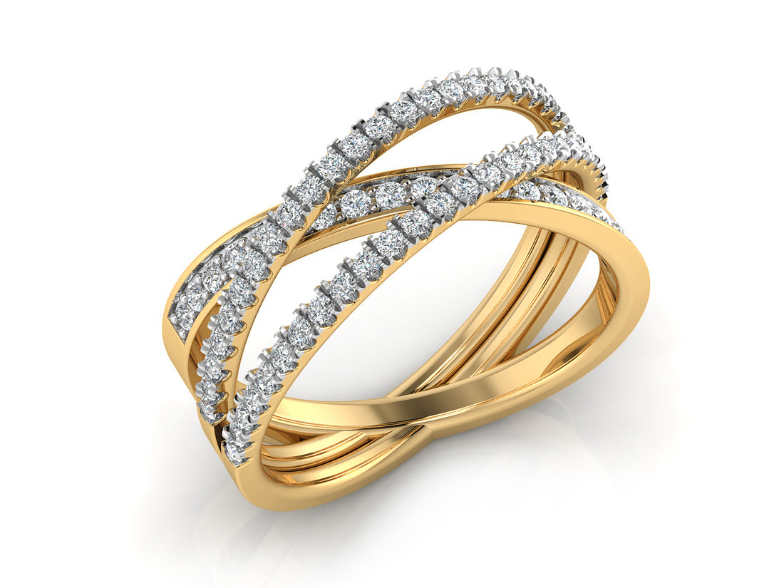 Glitzy Crossover Diamond Ring 2