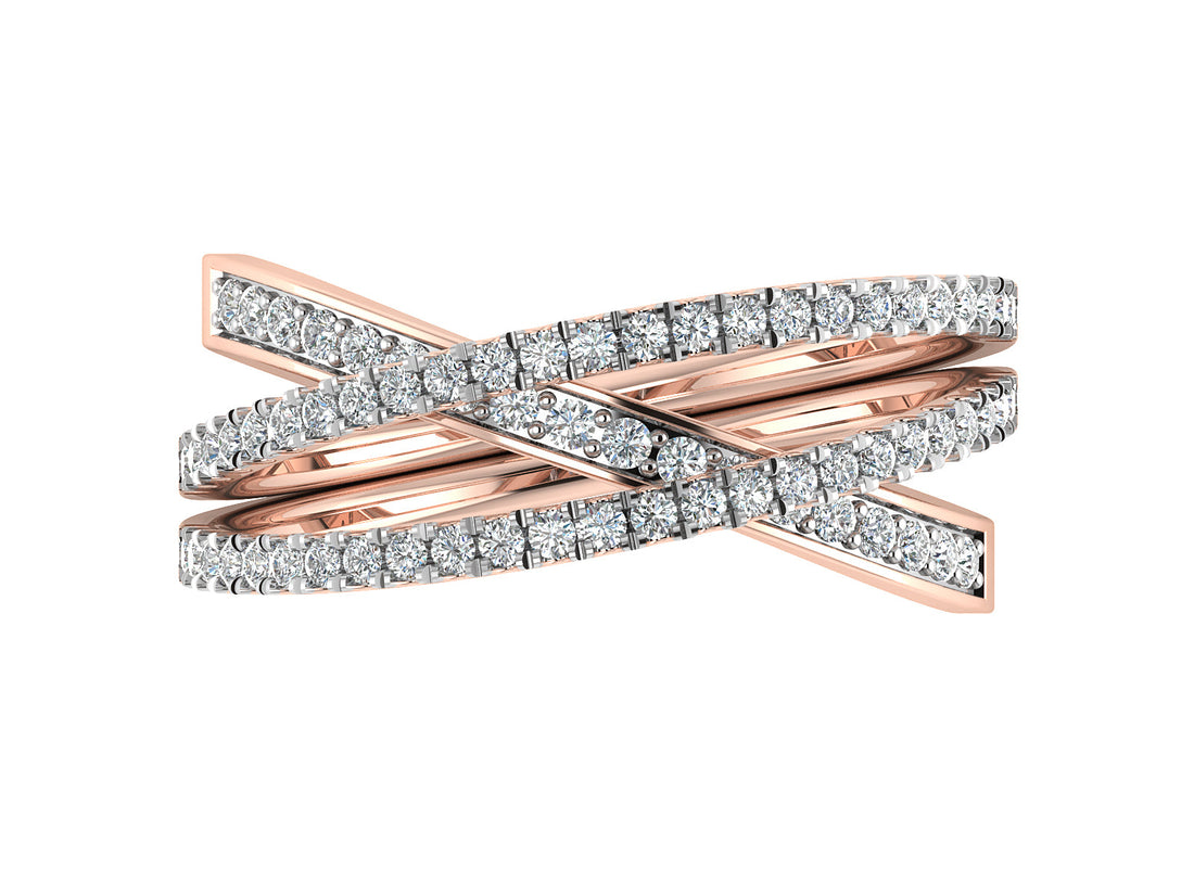 Glitzy Crossover Diamond Ring 4