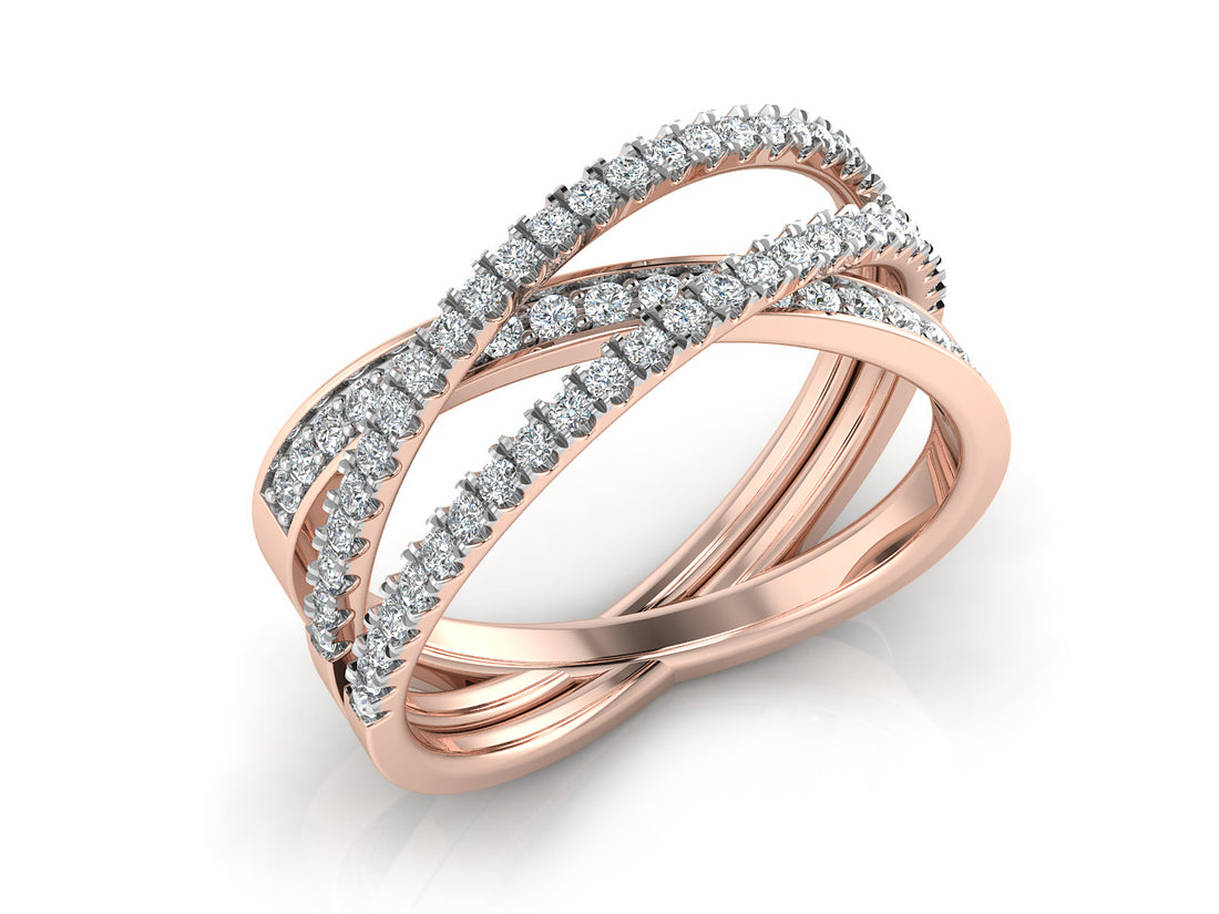 Glitzy Crossover Diamond Ring 5